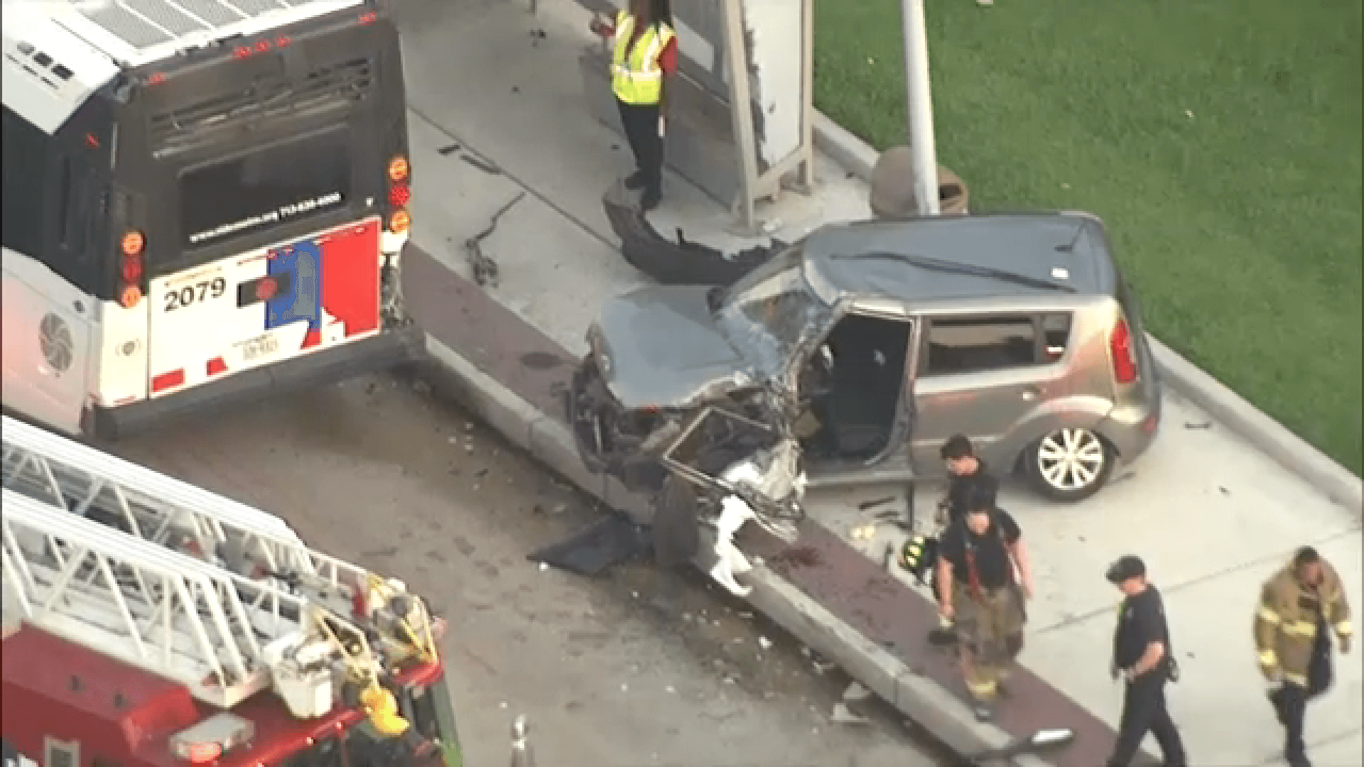 Driver hospitalized after crash with METRO bus in north Houston