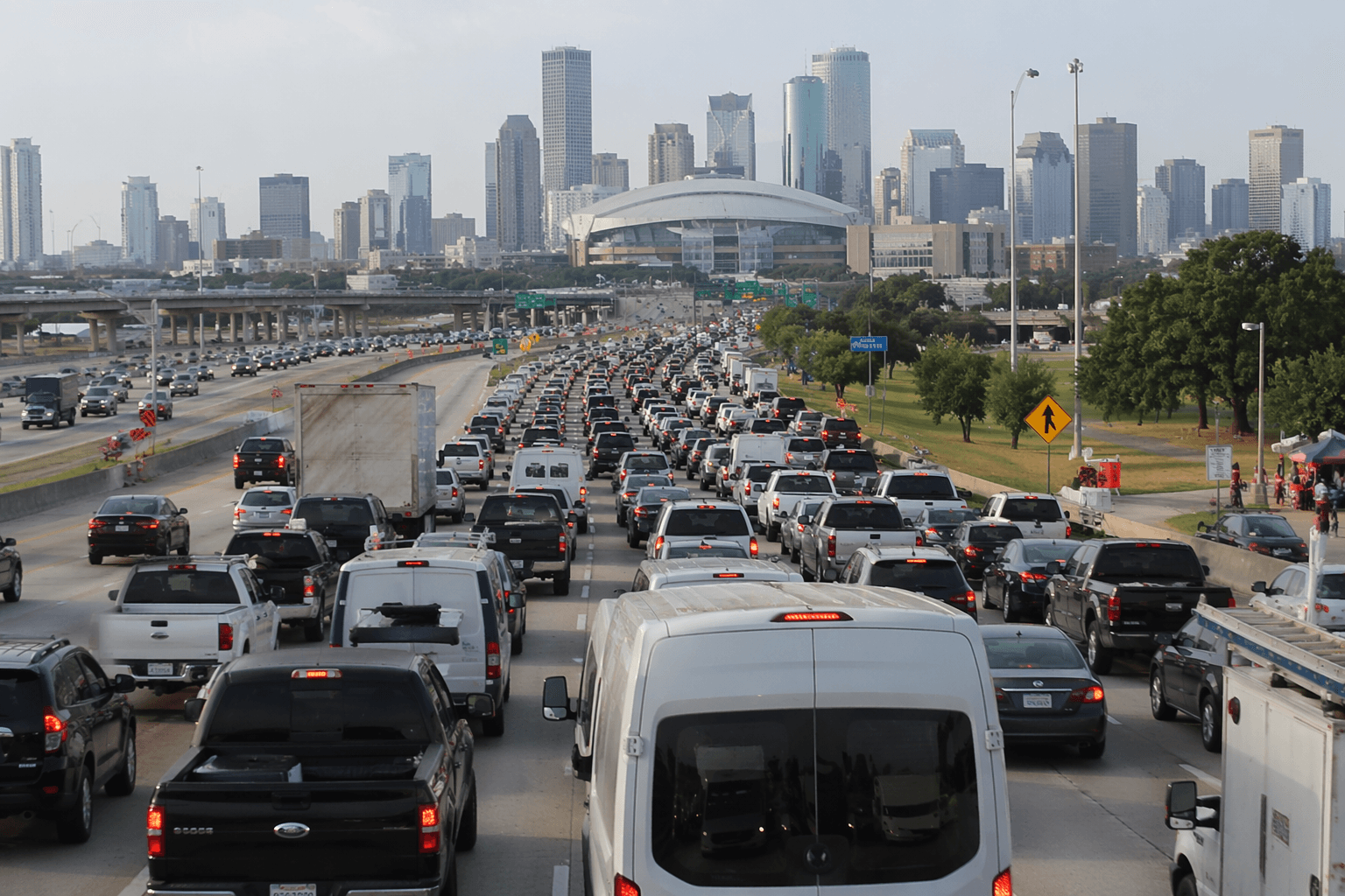 World Cup traffic jams Houston Stadium before Germany-Curaçao match
