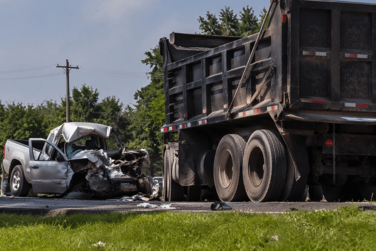 Passenger killed in north Harris County pickup-dump truck crash