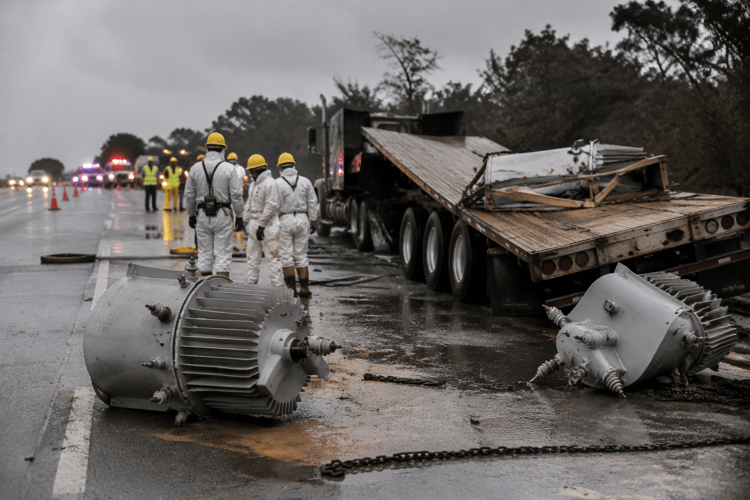 Hazmat crews respond after transformers fall from 18-wheeler in Cy-Fair