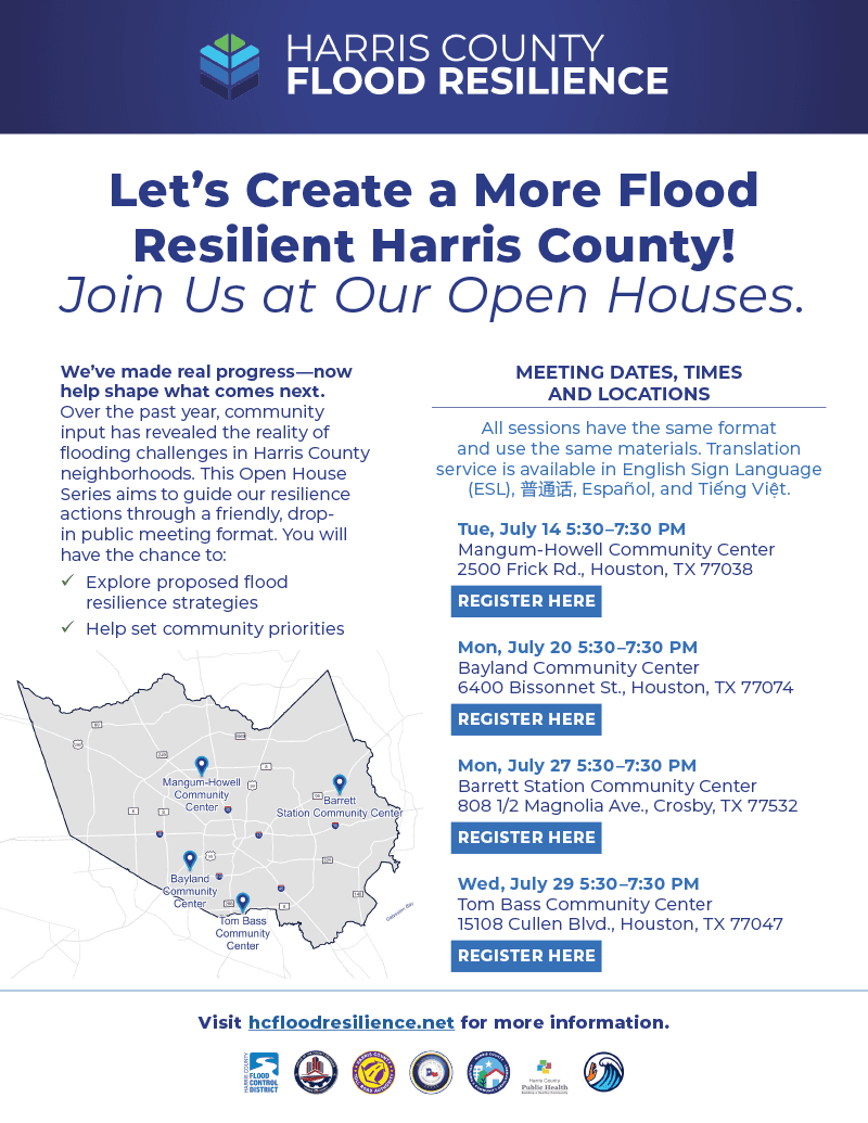 Harris County flood meetings seek resident input on resilience plan