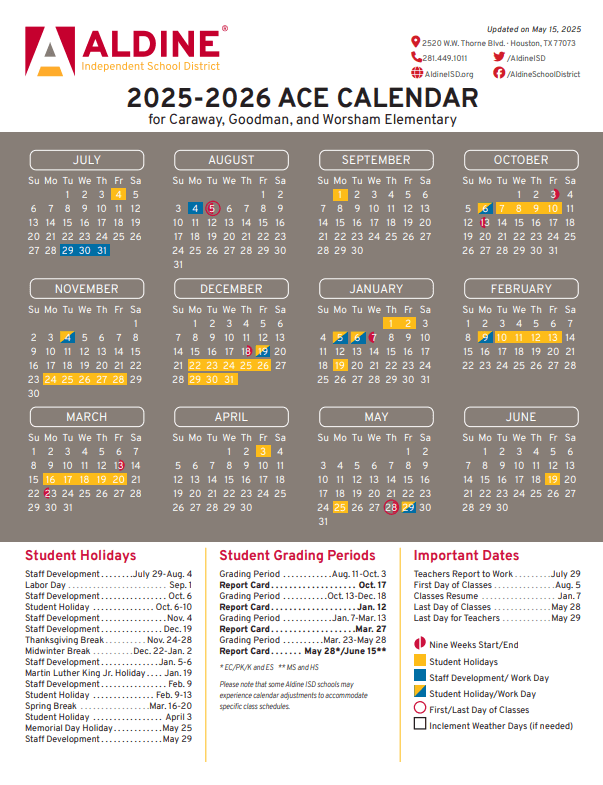 Harris County schools set summer 2026 dismissal and return dates